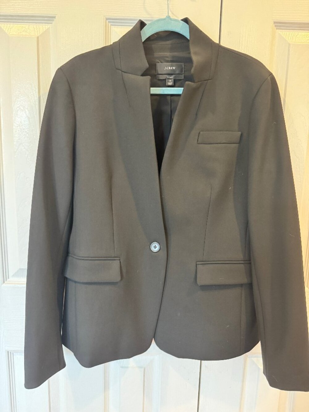 J.Crew Regent Blazer Women's 14 Black Stretch Career Office Workwear Jacket FA22